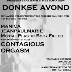 flyer Het Donkse Oog podium avond bij IDFX